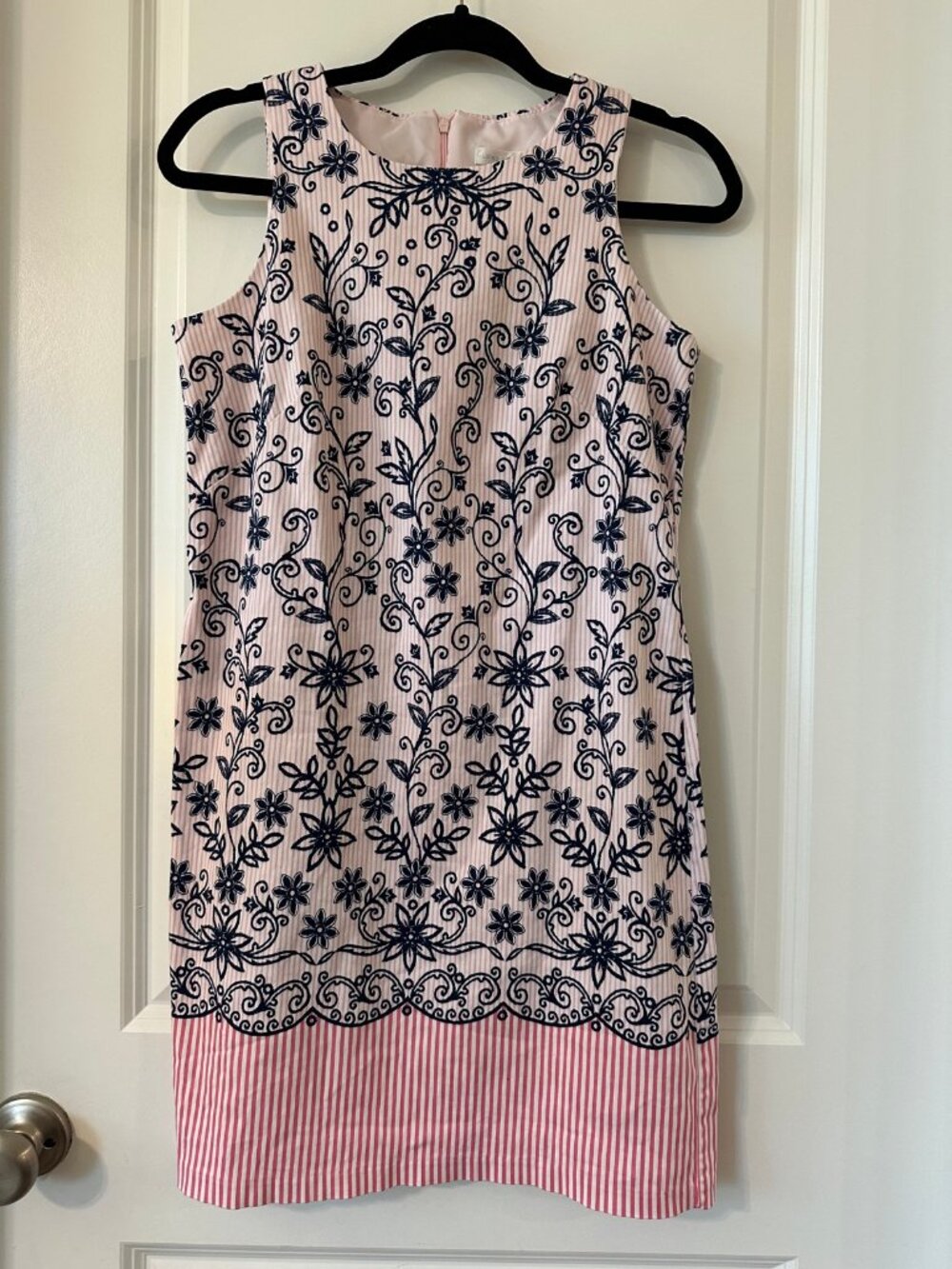 London Times Pink Striped Floral Sheath Dress - Size 6